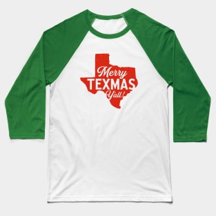 Merry Texmas Y'all - Texas Christmas Baseball T-Shirt